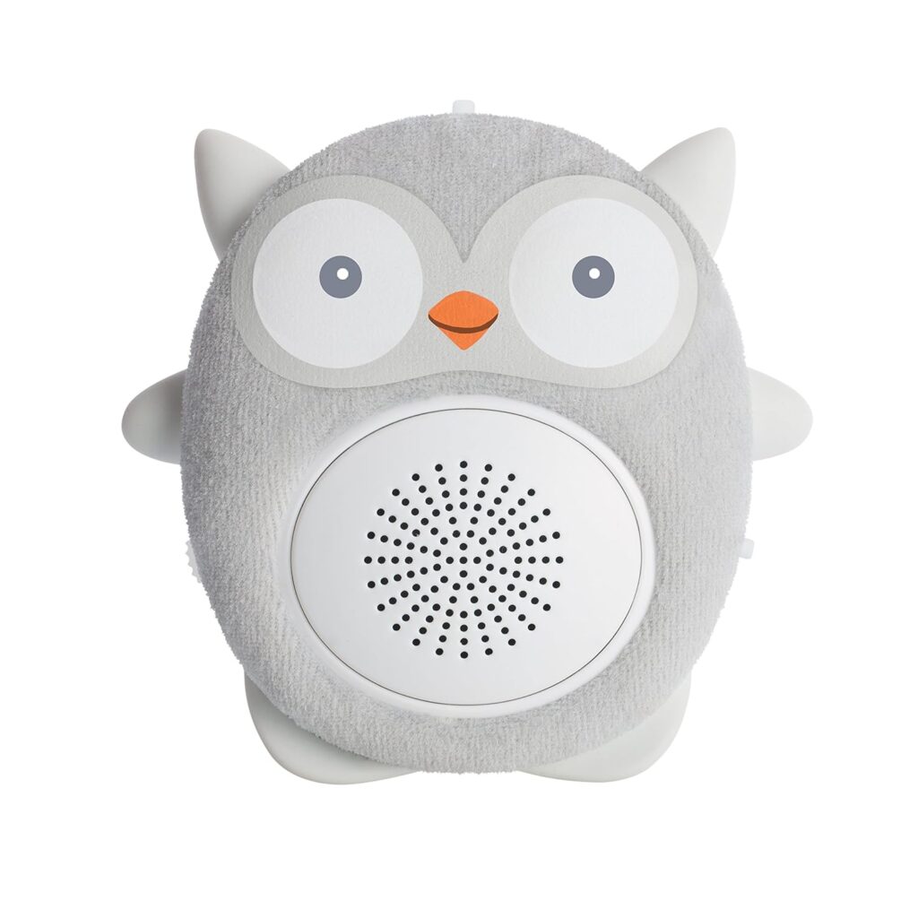 WavHello Portable Baby Sleep Soother – Rechargeable Bluetooth Noise Machine Travel Sound Speaker Great for Cribs, Strollers, Car Seat and More – Ollie The Owl Soundbub, Grey