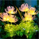 Solar Garden Lights, Solar Flowers Lights with Glowing Flowers & Stems, Upgraded Solar Panel, Outdoor Lights for Garden Decoration,Yard Decor and Gift for Mother (2 Pack)