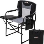 SUNNYFEEL Camping Directors Chair, Heavy Duty,Oversized Portable Folding Chair with Side Table, Pocket for Beach, Fishing,Trip,Picnic,Lawn,Concert Outdoor Foldable Camp Chairs