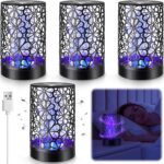 Qualirey 4 Pcs Electric Bug Zapper USB Mosquito Killer Repellent Fly Insect Lamp Purple Light Bug Trap for for Indoor Outdoor Bedroom Living Room Courtyard Backyard Patio(Black)