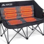 Heated Double Camping Chair, Heated Camping Chair with 3 Adjustable Temperatures and 4 Heating Zones,Portable Heated Chairs Outdoor Sports Support 650lbs（Battery Not Included）