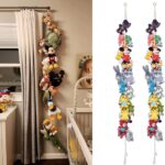 80″ Cotton Hanging Storage Chain For Stuffed Animals Storage with 20 Metal Clips Stuffed Animal Display Holder Chain for Wall or Corner Nursery Play Room