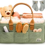 Baby Diaper Caddy Organizer with Handle, Diaper Bag Tote, Baby Organizers and Storage Diaper Organizer for Nursery Decor and Nursery Organization, Baby Basket, Diaper Bag organizer, Car Diaper Caddy