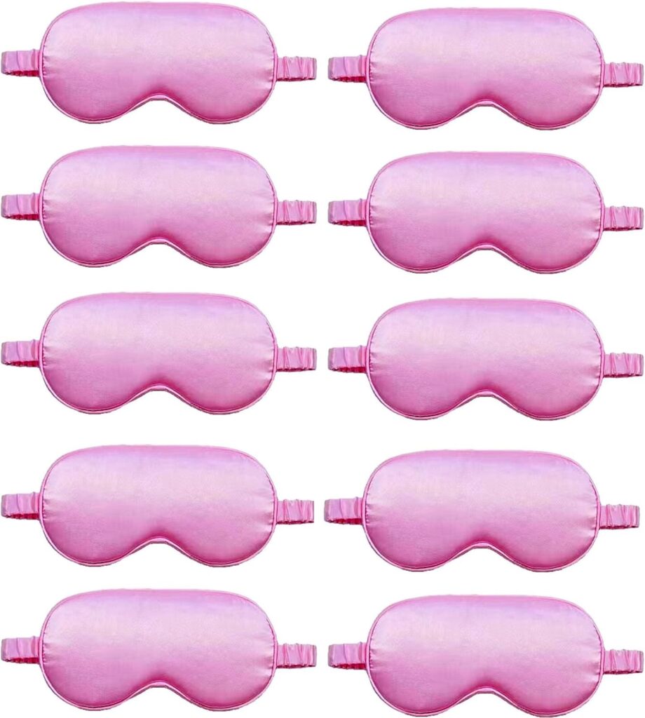 10 Pack Sleep Mask,Silk Eye Mask,for Night Sleeping,Office, Travel,Party Games,Suitablefor Men/Women (Pink)