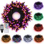iShabao Halloween Color Changing Lights with Remote, 300LED 115ft RGB String Lights Halloween Decorative Lights, 8 Modes & Timer Tree Light Indoor Outdoor Waterproof for Xmas Party Decor