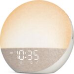 Sunrise Alarm Clock White Noise Machine: Natural Wake Up Light – Dimmable Clock with Bluetooth Speaker for Bedroom – 25 Sleep Sounds for Baby Adults Kids Putty