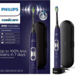 Philips Sonicare ProtectiveClean 6100 Rechargeable Electric Toothbrush, with Pressure Sensor, 3 Cleaning Modes, SmarTimer and QuadPacer, 14-Day Battery Life, Travel Case, Deep Purple, Model HX6471/03