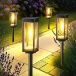 Bright Solar Pathway Lights Outdoor, 8 Pack Solar Powered Garden Lights Waterproof, Auto On/Off Dusk to Dawn Up to 15 Hrs Outdoor Lighting for Pathway Yard Walkway Driveway Patio Decor Landscape