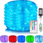 ANJAYLIA 66ft 200 LED Rope Lights Outdoor, Waterproof 16 Colors Changing String Lights Plug in with Remote Control Indoor Twinkle Fairy Lights for Bedroom Garden Party Halloween Christmas Decorations