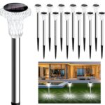 Solar Pathway Lights 12 Pack, Garden Solar Lights Outdoor Waterproof LED Stake Walkway Lighting Landscape Light for Outside Walkway Yard Driveway Lawn Decorative