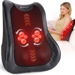 KINGJOY Back Massager for Pain Relief Deep Tissue, Full Back Rolling Massager with Heat 3D Shiatsu Kneading Electric Massage Pillow for Back, Neck, Shoulder, Spot Massage, Gifts for Mom Dad Women Men