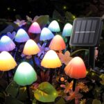 Set of 12pcs Mushroom Solar Garden Lights,2 Modes 14.5ft Solar Powered Mushroom Night String Lights Waterproof for Outdoor Pathway Garden Lawn Party Christmas Decor (Multicolor)