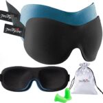 PrettyCare 3D Sleep Mask 2 Pack,Eye Mask for Side Sleeper 3D Contoured Sleeping Mask Blackout Out for Men- Blindfold Airplane with Ear Plugs, Night Masks with Travel Bag (Black&Blue)