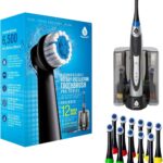 PURSONIC S330 Deluxe Ultra High Powered Rotary Oscillating Rechargeable Electric Toothbrush with Dock Charger & 12 Brush Heads (Value Pack)