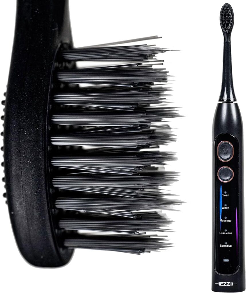 Sonic Electric Toothbrush | Ultra Soft Tapered Bristles | 60-Day Rechargeable Battery | 42,000 Vibrations/Min | for Adults, Sensitive Teeth, Receding Gum Disease, Whitening, Braces, Travel