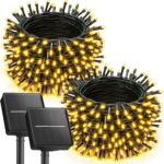 Brightown 2 Pack Solar String Lights for Outside, 92Ft 240 LED Solar Lights Outdoor Waterproof with 8 Modes, Solar Outdoor String Light for Patio Yard Tree Garden Party Decorations, Warm White