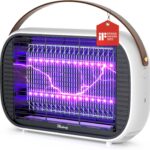 Buzbug LED Bug Zapper Outdoor Indoor, 10 Years Lifespan Lamp, Rechargeable 5200mAh Battery, Portable Camping Fruit Fly Mosquito Moth Gnat Wasp Trap, Killer, Zapper -MA015C (White)