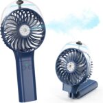 COMLIFE Portable Handheld Misting Fan, 3000mAh Rechargeable Battery Operated, 180° Foldable, Mini Personal Fan with Water Sprayer for Travel, Makeup, Home, Office, Camping, Outdoors