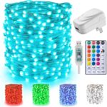 Minetom Color Changing Fairy String Lights: 66 Feet 200 Led Waterproof Twinkle Lights with Remote and Plug and 4 Light Modes for Craft Bedroom Ceiling Wedding Christmas 16 Colors