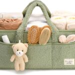 PeraBella Diaper Caddy Organizer for Changing Table, Storage Basket for Wipes, Gift for Baby Shower, Car Organizer, Nursery Organizer, Portable Storage