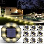 Solar Lights Outdoor 10 Pack, Solar Garden Outdoor Waterproof Pathway Lights Bright In-Ground Light Outdoor Lighting Decor for Lawn, Patio, Yard, Driveway, Step and Walkway Warm Light