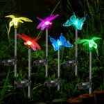Anordsem Solar Garden Lights Outdoor: 6 Waterproof PVC Insect Stake Light Heads – Changeable Color LED Lighting for Gardener Yard Decoration – Christmas Gifts for Homeowners Over 40