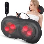 ANHAO Cordless Back Massager with Heat, Neck Shoulder Massager with Remote, 3D Kneading Massage Pillow for Back, Neck, Shoulder, Leg Pain Relief deep Tissue, Birthday Gifts for Women Men Black