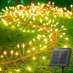 Brightown Outdoor Waterproof, 9.8Ft 120 LED String Lights, 8 Modes Firecracker Fairy Lights for Patio Balcony Wedding Christmas Decor (Warm White)