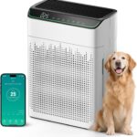 Air Purifiers for Home Large Room Up to 1690 ft² Double-sided Air Inlet Smart WiFi Alexa Compatible PM 2.5 Air Quality Monitor for Smoke and Odor 23dB Quiet 1 Pack+2 Pack HEPA Filters White