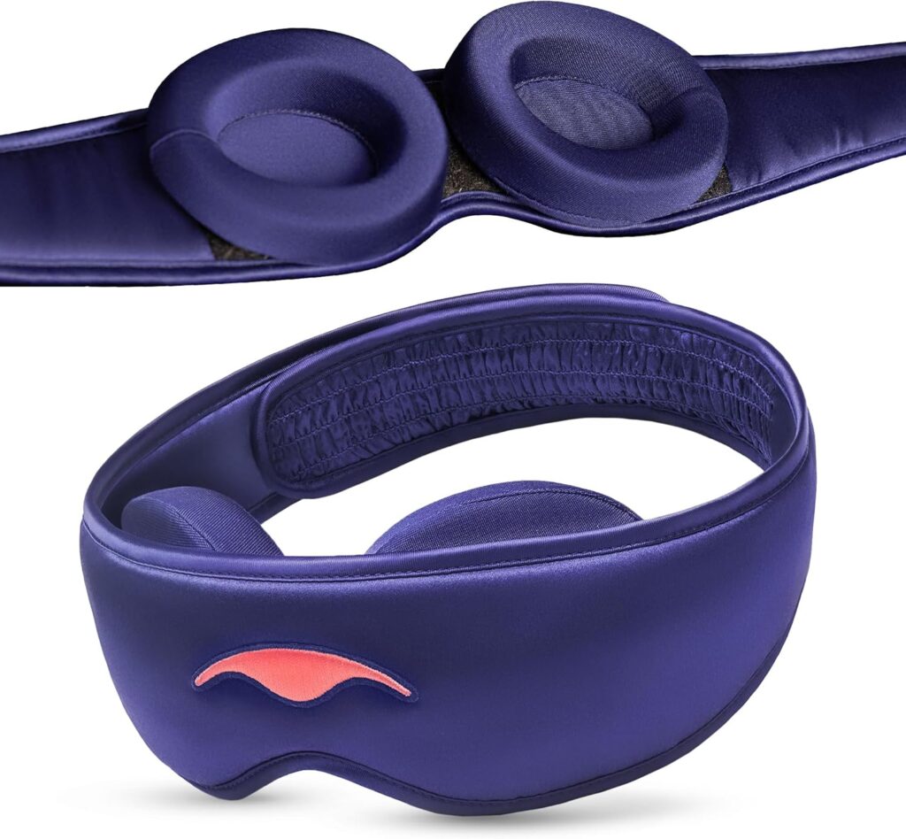 Manta Silk Sleep Mask – Premium 22 Momme Silk Eye Mask, Designed for Blackout Comfort, Breathable and Washable, Adjustable Fit (Purple)