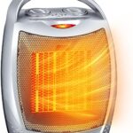 GiveBest Portable Electric Space Heater with Thermostat, 1500W/750W Safe and Quiet Ceramic Heater Fan, Heat Up 200 Square Feet for Office Room Desk Indoor Use, Silver