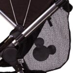 J.L. Childress Disney Baby Side Sling Stroller Cargo Net – Stroller Organizer Attachment for Storage, Mesh Bag for Baby Accessories, Universal Fit – Mickey, Black