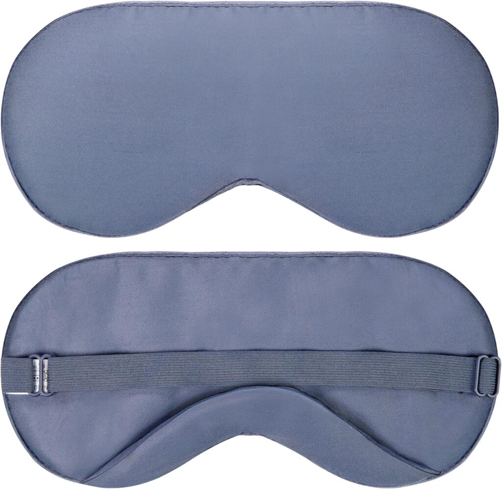 Sleep Mask – Navy Gray, 100% Bamboo Viscose – Eye Mask – Blackout Blindfold for Women & Men – Reusable Eye Cover for Travel – Comfortable, Lightweight & Contoured Sleeping Shades
