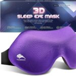 100% Blackout Eye Masks for Sleep: 3D Contoured Zero Eye Pressure Sleeping Mask for Lash Extensions – Great for All Sleep Positions – Perfect for Men Women Airplane Travel Essentials (Purple)