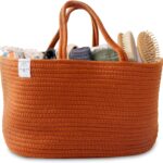 Natemia Baby Diaper Caddy Organizer – Baby Shower Basket for Gifts – Nursery Storage for Diapers, Wipes, Breast Pump – Portable Organizer and Gift Bag – Newborn Essentials