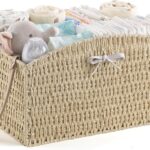 HBlife Diaper Caddy Organizer, Large Hand-Woven Storage Basket for Diapers & Baby Essentials – Elegant Curved Design, Ideal Gift for Baby Shower & Registry Must-Have