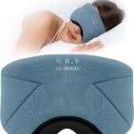 Sleep Mask with Headphones Bluetooth 5.4, LC-dolida Wireless Music Eye Mask for Sleeping Headphones with Soft Bamboo Cotton Cooling Breathable,Ultra-Thin Stereo Speaker for Side Sleepers