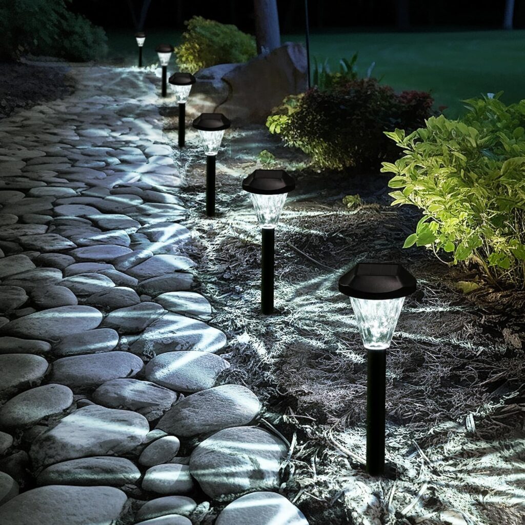 GIGALUMI 10 Pack Solar Lights Outdoor Waterproof,New Upgraded Solar Lights for Outside, Pathway Light for Patio,Lawn,Yard, Garden and Landscape