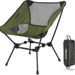 MARCHWAY Ultralight Folding Camping Chair, Heavy Duty Portable Compact for Outdoor Camp, Travel, Beach, Picnic, Festival, Hiking, Lightweight Backpacking (Green)
