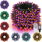 Toodour Halloween Lights RGB String Lights, 115ft 350 LED Orange Purple Halloween Light String with Remote & Timer, Color Changing Twinkle Tree Light for Home Party Holiday Indoor Outdoor Decorations
