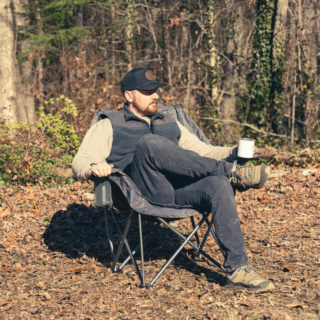 OUTSIDER Oversized Camping Chair, Comfort Padded Lounge Chair,Outdoor Camp Folding Chair, Balcony Lounge 400lb Capacity