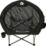 ROCK CLOUD Folding Camping Chair Oversized Padded Moon Chairs Outdoor for Camp Lawn Hiking Fishing Sports, Black