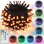 iBaycon Color Changing Christmas Lights, 33FT 100 LED RGB Halloween String Lights Outdoor, Fairy Twinkle Tree Lights with Remote Timer Plug in for Xmas Room Indoor Party Holiday Decorations