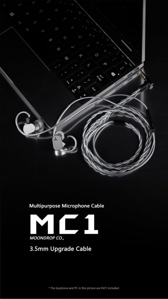 Moondrop MC1 Multipurpose Microphone Cable 3.5mm Earphone Upgrade Cable Microphone 0.78mm-2pin