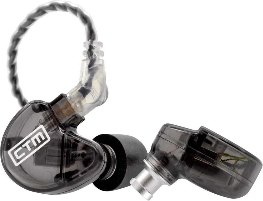 CTM CE320 Triple Driver in-Ear Monitor | Noise Isolating Professional Musician Wired in-Ear Monitor | Detachable Cable (Smoke)