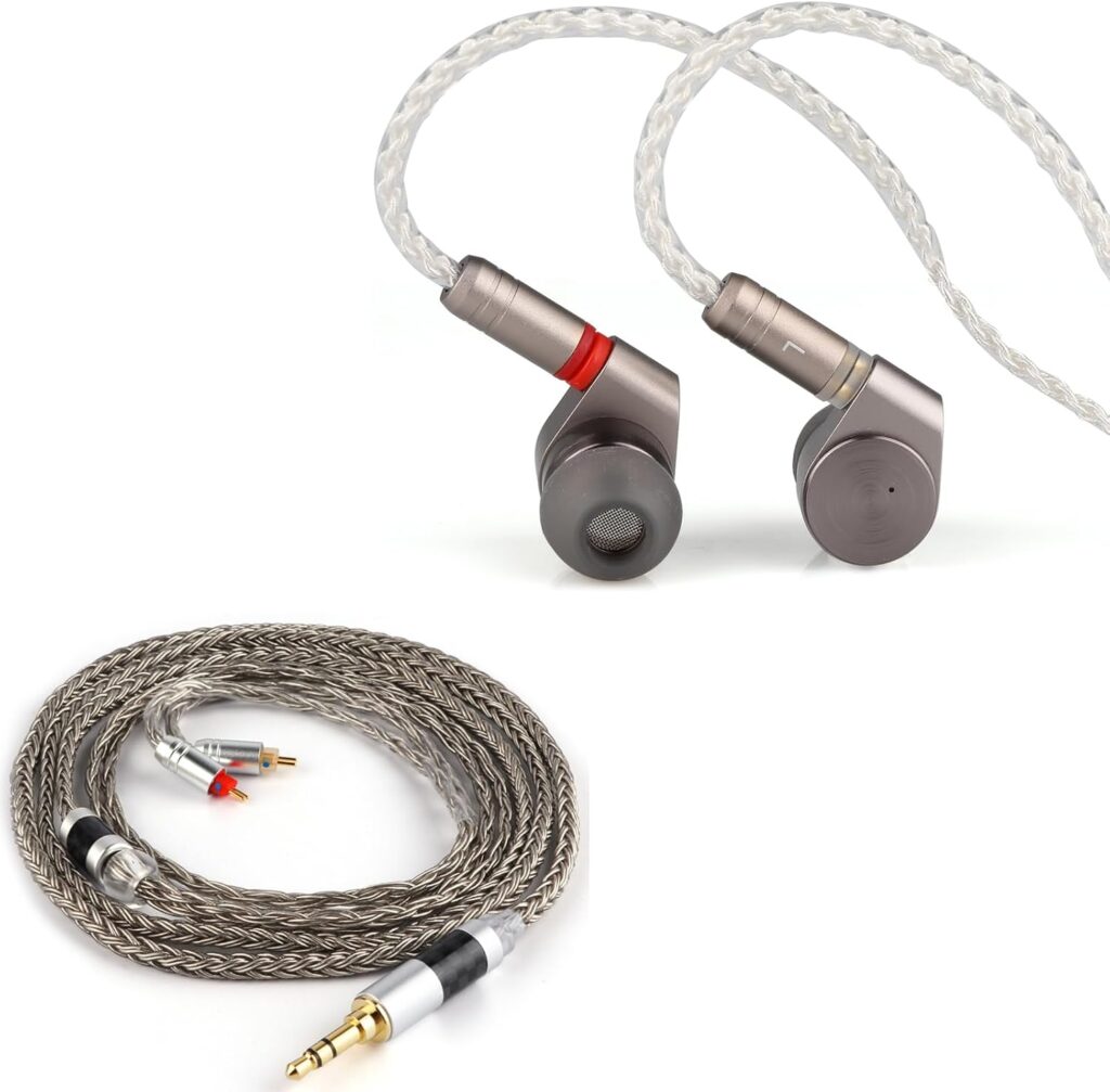 Linsoul TIN Audio T2 HiFi in Ear Monitor, 2DD Double Dynamic Driver IEM+ Tripowin Zonie 16 Core Silver Plated IEM Cable